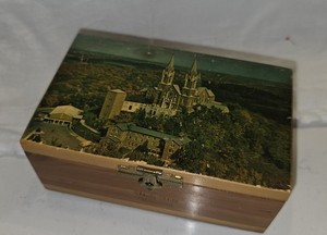 Vintage Cedar Keepsake Box Featuring Holy Hill Church Scene