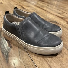 Taos Twin Gore Lux Shoes Women's 6.5 Gray Leather Slip On Low Comfort Sneakers