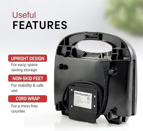 Maxi-Matic Electric Nonstick Belgian Waffle Iron Snack Maker Machine, Breakfast, - Picture 5 of 6