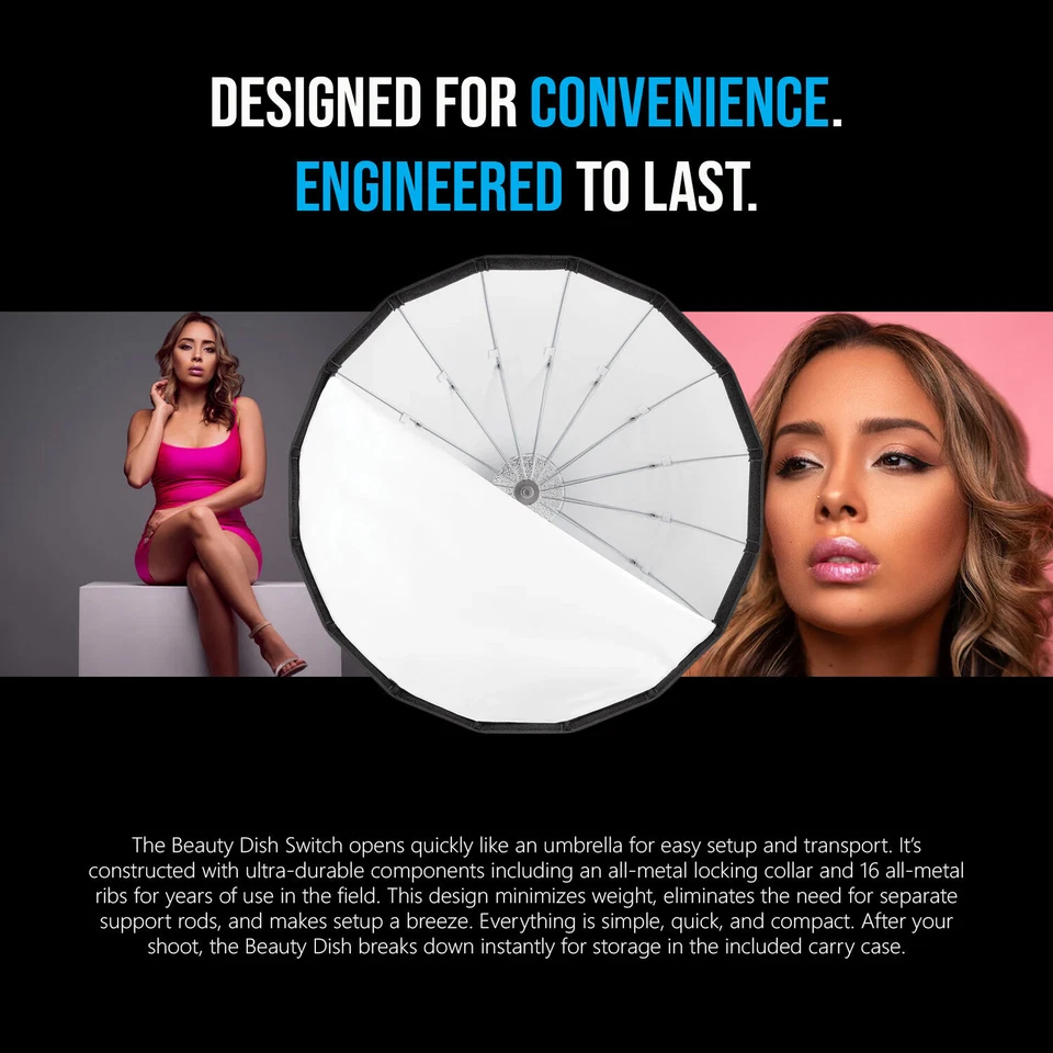 Westcott 36 Inch White Interior Beauty Dish Switch with Switch Insert Bundle - Image 4 of 4