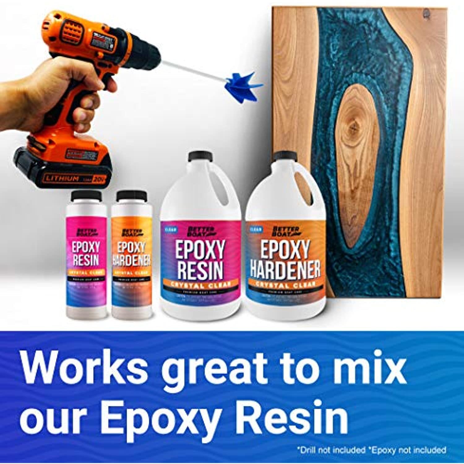 Better Boat Epoxy Mixer and Paint Mixer Drill Attachment