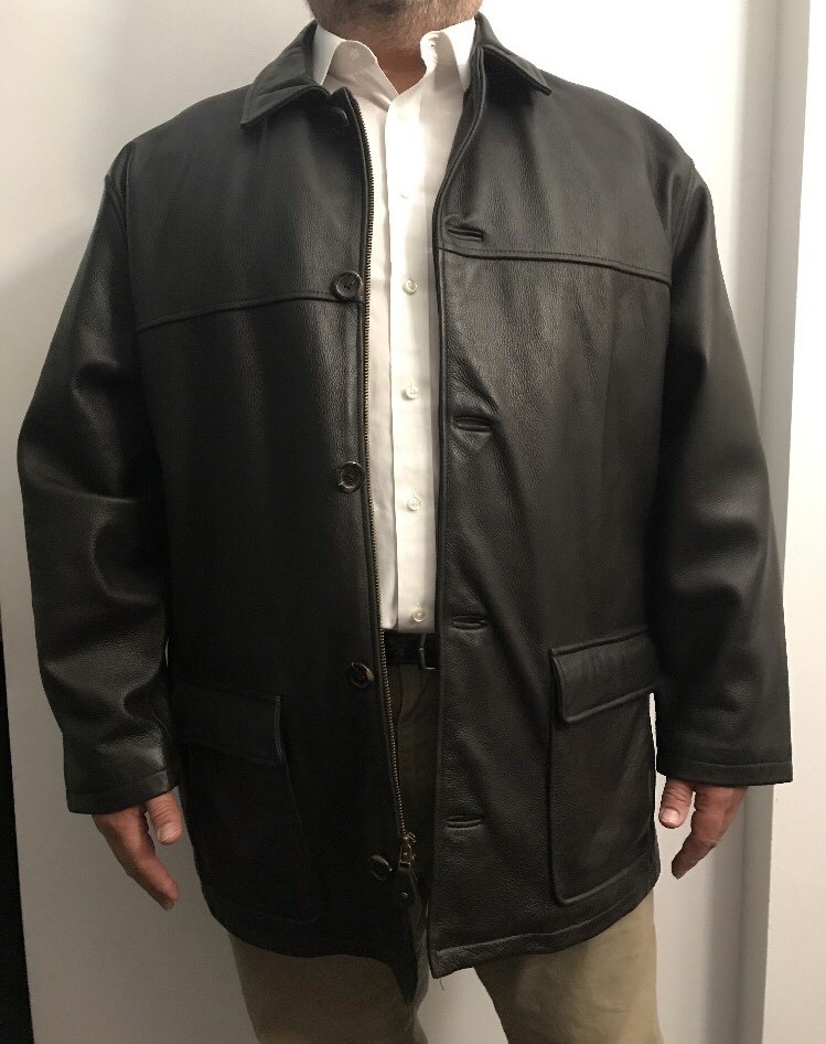 FIELD GEAR FG Men’s Heavy Premium Leather Jacket Dark Brown Size XL