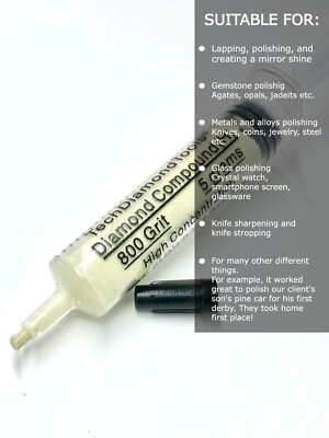 Diamond Polishing Lapidary Paste 800 Grit 12-25 Micron (H) 50% Concentration, 5g