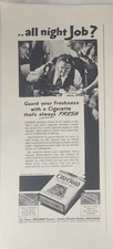 1938 Old gold cigarettes Vintage Ad all night job