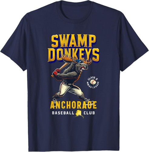 Anchorage Swamp Donkeys Retro Minor League Baseball Team T-Shirt - 第 2/13 張圖片