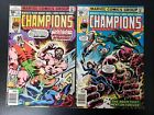 Champions #12 13 - Marvel Comics 1976 Hercules Black Widow Angel Ghost Rider