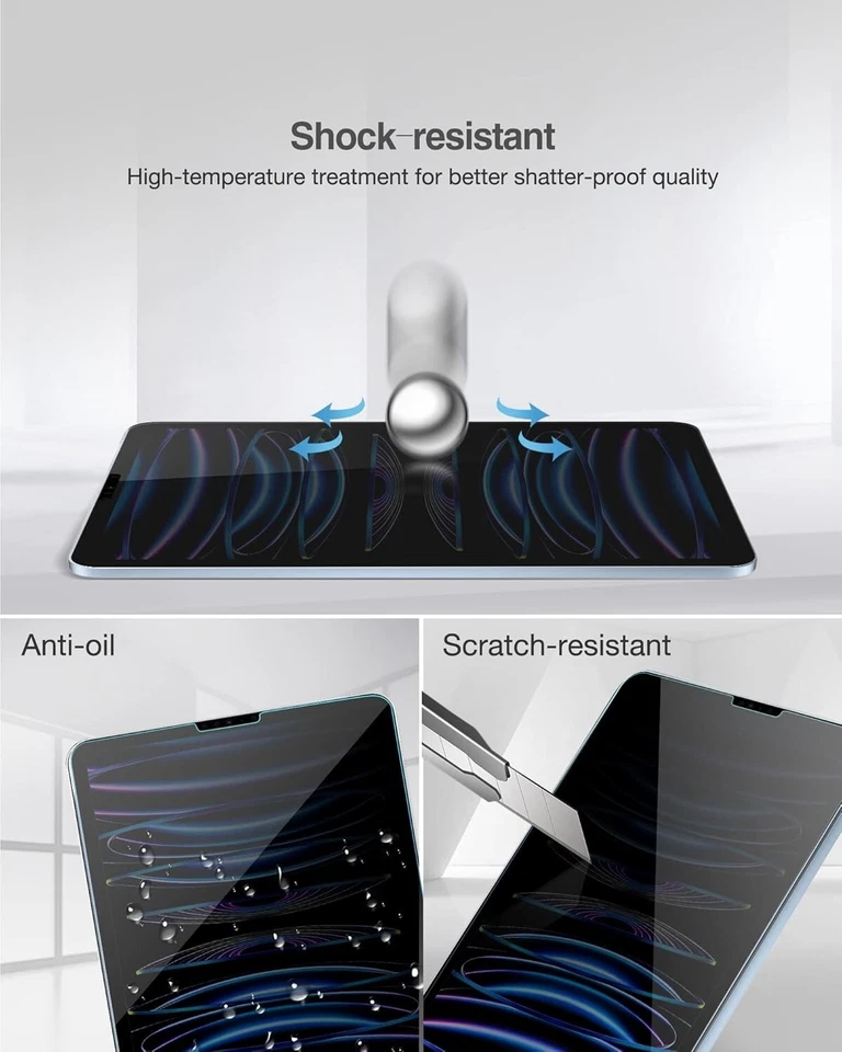 Privacy Tempered Glass Screen Protector For iPad Pro 11 inch 3rd/4th Generation - Image 3 of 4