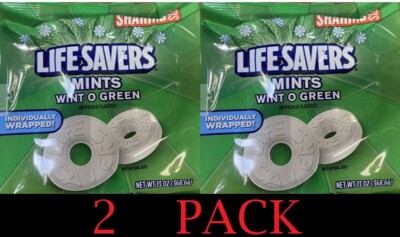 2x LifeSavers WINT O GREEN Breath Mints Bulk Hard Candy Candies 13 oz Bag 2 PACK
