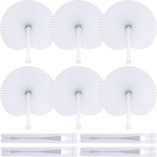 100 Pieces Paper Fans,White Bulk Folding Foldable Hand Handheld Fans Wedding ...