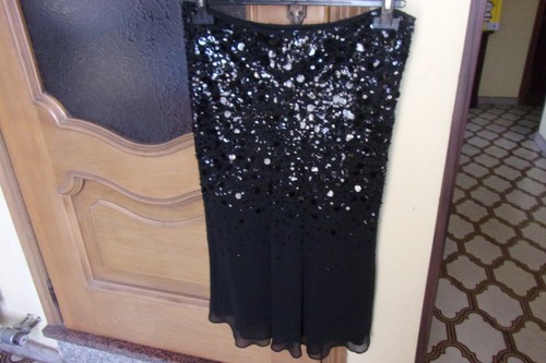 Elegantissimo completo nero pailettes seta pura Luisa Viola - Foto 3 di 10