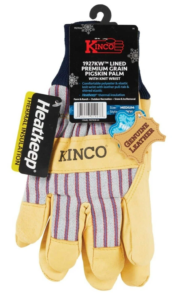 LUVAS DE TRABALHO KINCO couro de porco clima frio inverno quente forrado isolado GG - Imagem 2 de 4