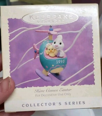 1995 Hallmark Ornament 2nd in Here Comes Easter Series Helicopter Bunny NIB NEW 