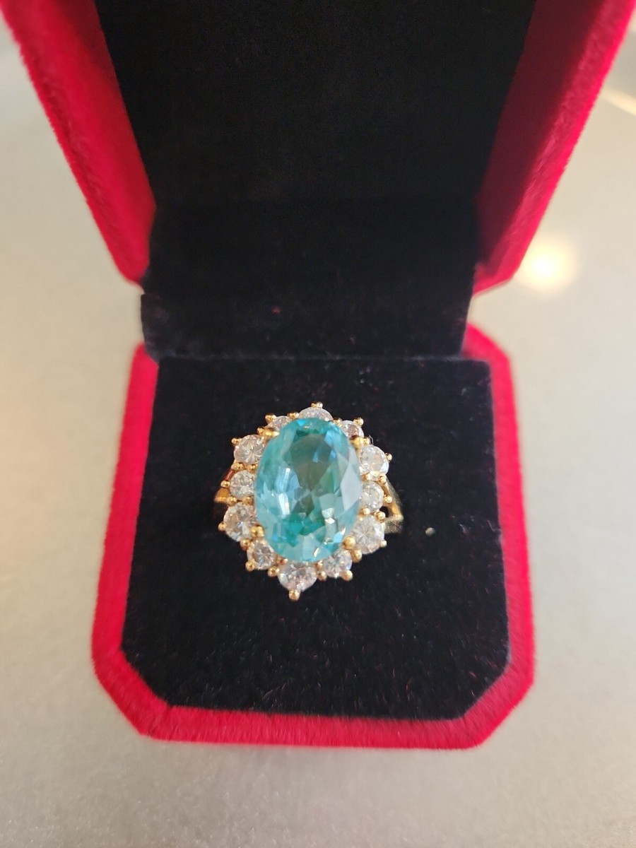 Kate Middleton Meghan Markle Hybrid Ring Aquamarine Diamond