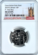 2019 10P GREAT BRITAIN P Post Box NGC MS64 DPL BRITISH COIN HUNT