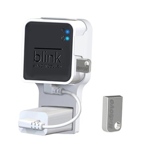 256GB USB Flash Drive & Wall Mount for Blink Sync Module 2 with Short Cable –-image