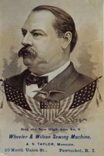 Wheeler & Wilson Sewing Machine President Grover Cleveland Flags Eagle P45