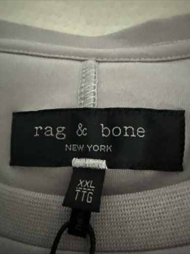 Rag & Bone NWT Men's Crew Neck Pastel Gray Pure Pima Tee T-Shirt Size XXL - Picture 3 of 10
