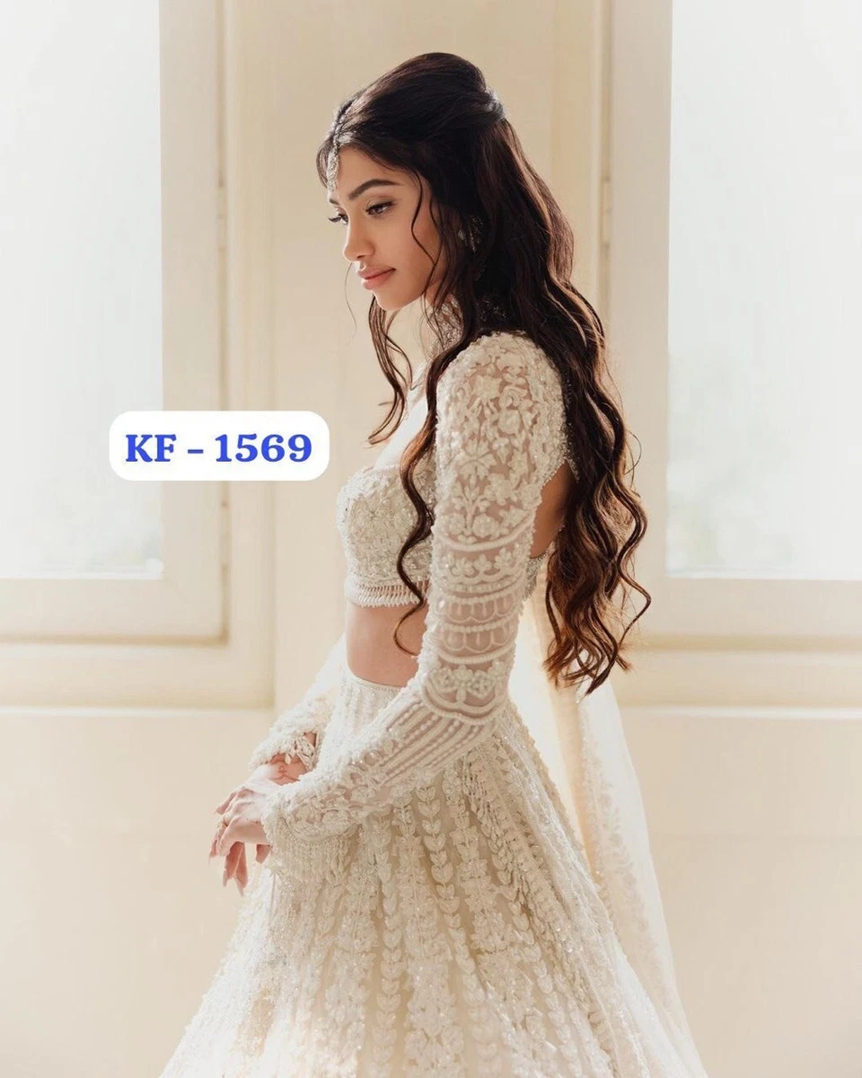 Cream lehenga best sale choli