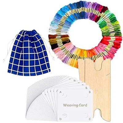 S.FIELDS.INC Card Weaving Set Weaving Card 30 sheets Embroidery thread 50 Colors
