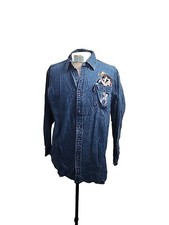Warner Brothers Studio Store Looney Toons Long Sleeve Button Up Shirt Size M