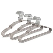 Metal Hangers 30 Pack Non Slip Clothes Hangers Space Saving Heavy Duty Rubber...