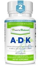 Power By Naturals ADK Vitamin Supplement - High Potency Blend of VIT A D3 K2 ...