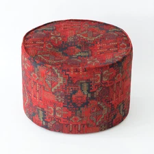 Round kilim pattern bohemian pouf bean bag floor ottoman footstool cushion cover