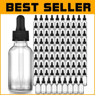 Versatile 100 Pcs 1oz Leakproof Glass Bottles with Dropper for Personal Care