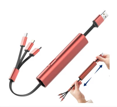 3-in-1 Fast Charging Cable,2024 Upgraded Retractable Multi Cable Charging Cable - Image 1 of 4