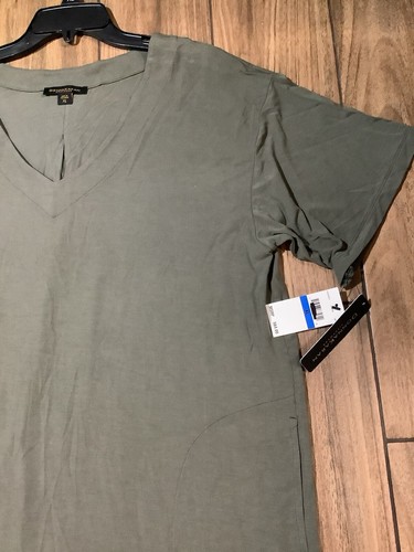Donna Karan Modal Strick Nachtwäsche Damen Gr. XL Kurzarm Kleid Jägergrün - Bild 3 von 8