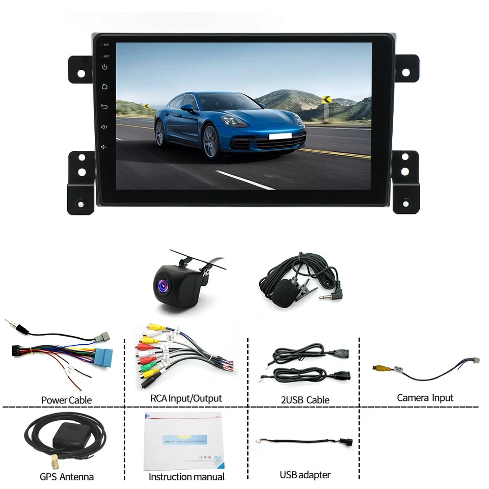 For Suzuki Grand Vitara 05-15 Android13 Carplay Car Radio GPS Head Unit + Camera - image 3 of 4