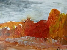 original art painting Abstract  Landscape Acrylic Paper 6" x 9" Badlands #2