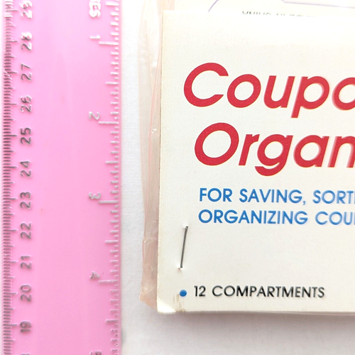 Vintage 80s Expandable Coupons Coupon Folder Flower Basket New - Picture 3 of 4