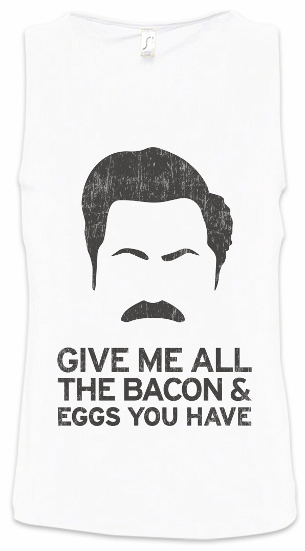 ALTRA Canotta uomo Give Me All The Bacon divertente geek nerd parchi e divertimento ricreazione Greg