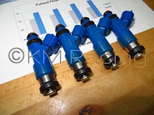 4x Subaru WRX / STI Dark Blue 565cc Fuel Injectors: Flow Tested & Cleaned