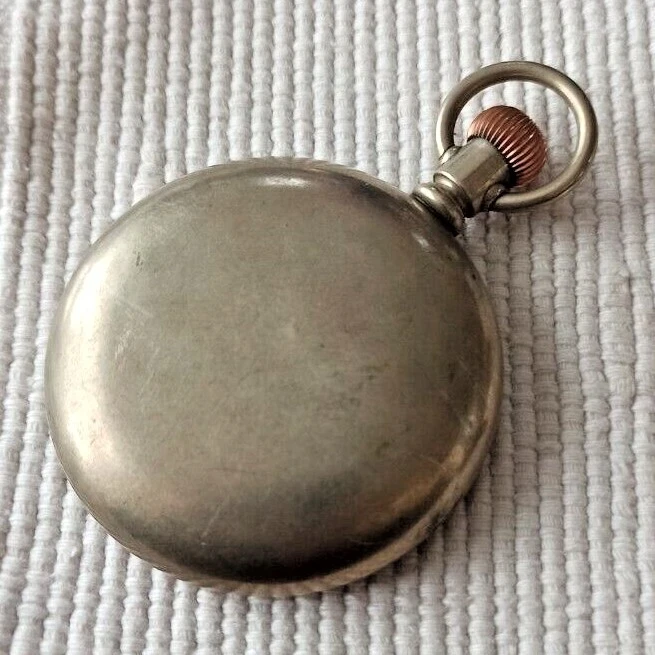 BIG 57MM WALTHAM RAILROAD NICKEL CASE AMERICAN POCKET WATCH FOR REPAIR PARTS - Image 3 of 4