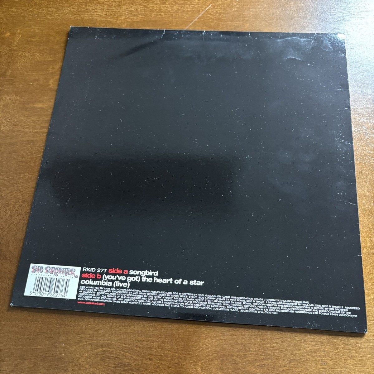 OASIS Songbird UK vinyl 12