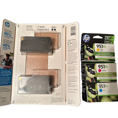 5 PACK HP 950XL BLACK 951xl COLOR INK Set XL Oem 950 951 Box EXP 2022 - 2023 - Picture 2 of 2