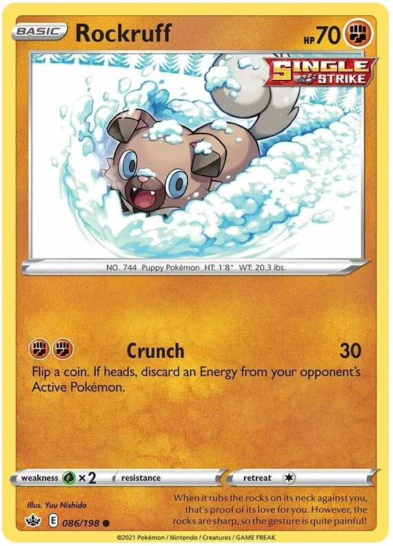 Rockruff Pokemon TCG Card 086/198