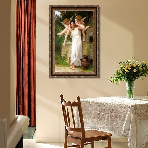 Framed Canvas Print Youth 1893 by William Adolphe Bouguereau Wall Art Home Decor - Picture 5 of 15