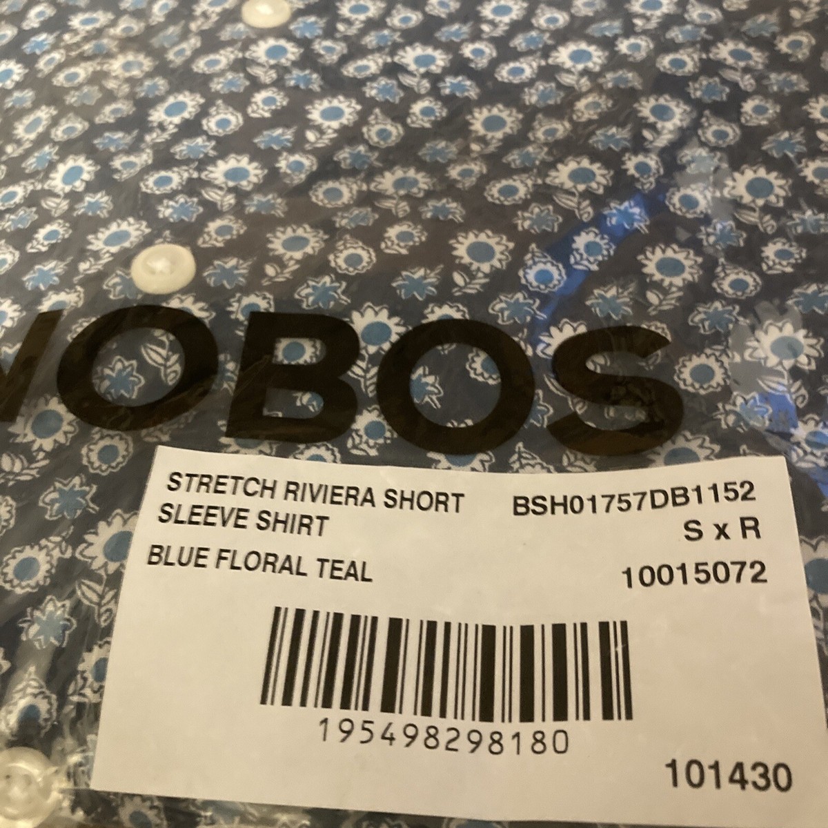 Bonobos Stretch Riviera Short Sleeve Shirt BLUE~Floral Small