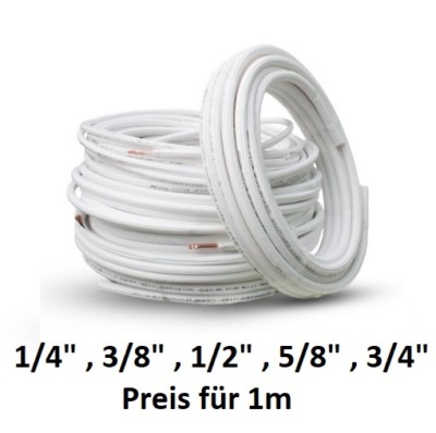 Kältebringer 1m Kältemittelleitung 1/4 3/8 Zoll - Kupferleitung Isoliert - Kupferrohr Montage-Set für Split-Klimaanlagen, 4-adrig