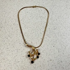 Vintage 80s Green Rhinestone Gold Tone Wrap Slide Statement 15" Choker Necklace