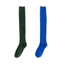 2 Pair Ladies Knee High Stockings Cotton Blend Knitted Long Stocks Fashion Gift
