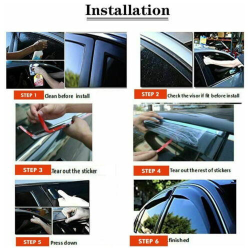 For 05-15 Toyota Tacoma Double Cab Side Window Visor Rain Deflectors Guard 4PCS - Bild 19 von 19