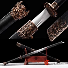 43" Devil Broadsword 1095 Steel Functional Sword Black Sharp Chinese Tang唐刀