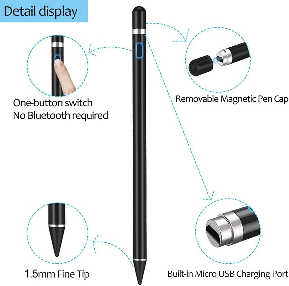 Caneta caneta caneta tela capacitiva para iPad iPhone Samsung Galaxy tablet - Imagem 4 de 4