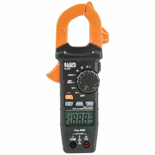 Klein Tools CL220 Digital Clamp Meter, AC Auto-Ranging 400 Amp with Temp, TRMS - Picture 6 of 9