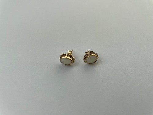 1993 Opal Earrings 9ct Gold Fire Opal Stud Vintage Earrings Opal Gold Earrings - 第 7/17 張圖片
