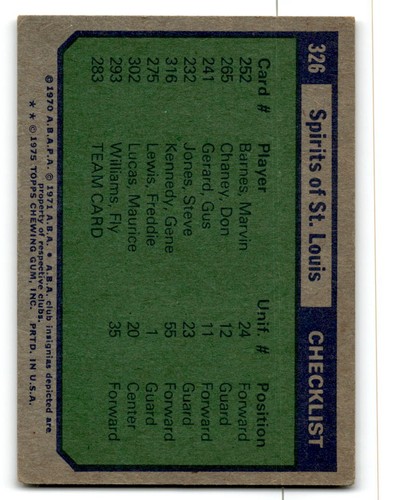 1975-76 Topps Basketball Poor to Good You Choose, Complete Your Set #1-330 - Bild 451 von 459